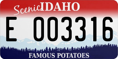 ID license plate E003316