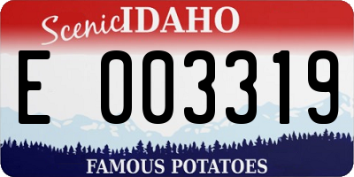 ID license plate E003319