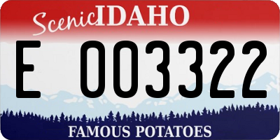 ID license plate E003322