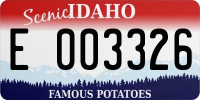 ID license plate E003326