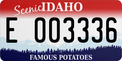 ID license plate E003336