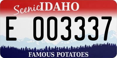 ID license plate E003337