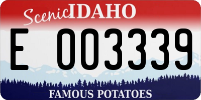 ID license plate E003339