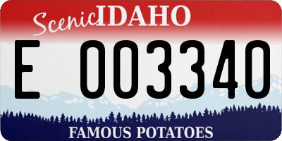 ID license plate E003340