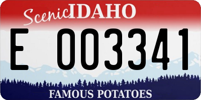 ID license plate E003341