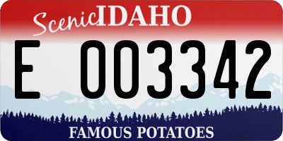 ID license plate E003342