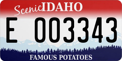 ID license plate E003343