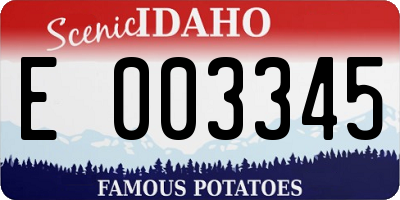 ID license plate E003345