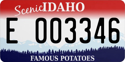 ID license plate E003346