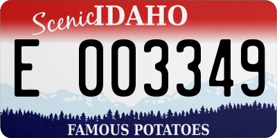 ID license plate E003349