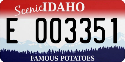 ID license plate E003351