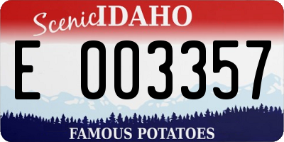 ID license plate E003357