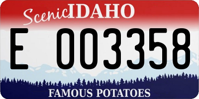 ID license plate E003358