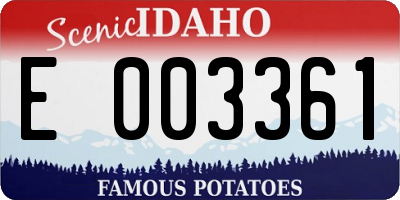 ID license plate E003361