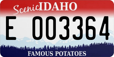 ID license plate E003364