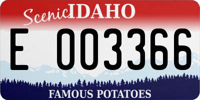 ID license plate E003366