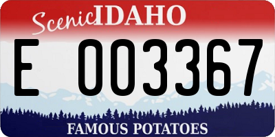 ID license plate E003367