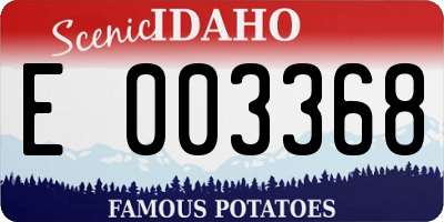 ID license plate E003368