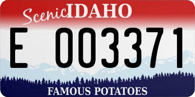 ID license plate E003371