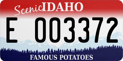ID license plate E003372