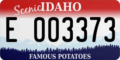 ID license plate E003373