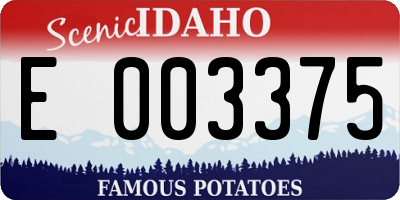 ID license plate E003375