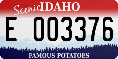 ID license plate E003376