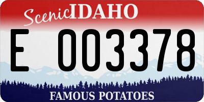 ID license plate E003378