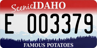 ID license plate E003379