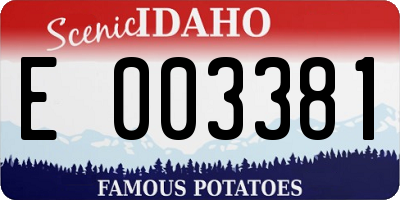 ID license plate E003381