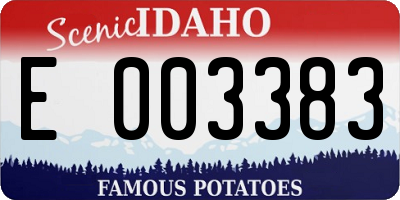 ID license plate E003383