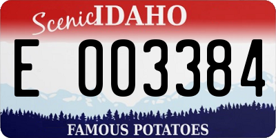 ID license plate E003384