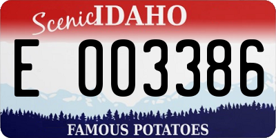 ID license plate E003386