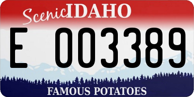 ID license plate E003389