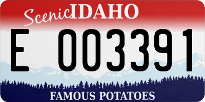 ID license plate E003391