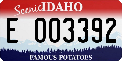 ID license plate E003392