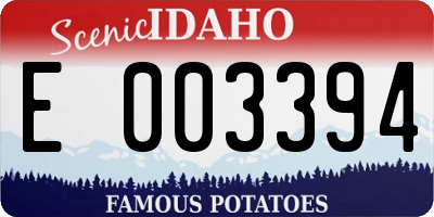 ID license plate E003394