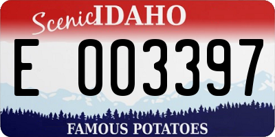 ID license plate E003397