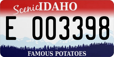 ID license plate E003398