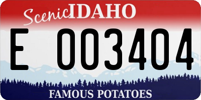 ID license plate E003404