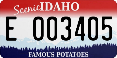 ID license plate E003405