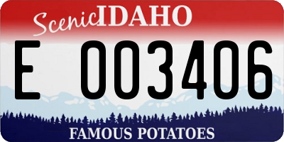 ID license plate E003406