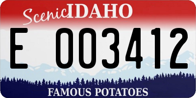 ID license plate E003412