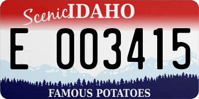 ID license plate E003415