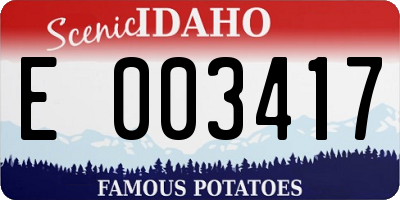 ID license plate E003417