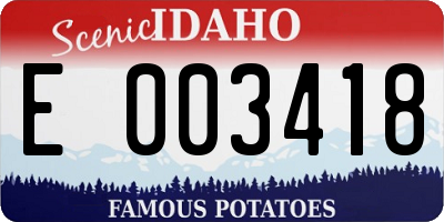 ID license plate E003418