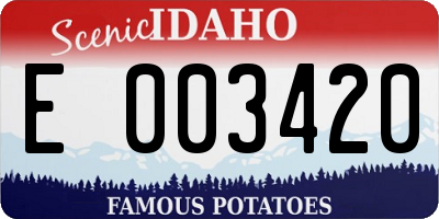 ID license plate E003420