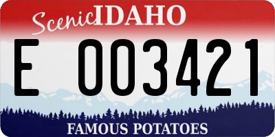 ID license plate E003421