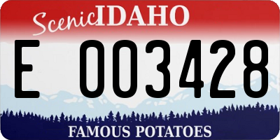 ID license plate E003428