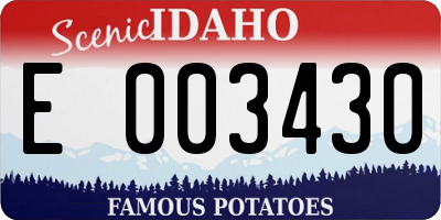 ID license plate E003430